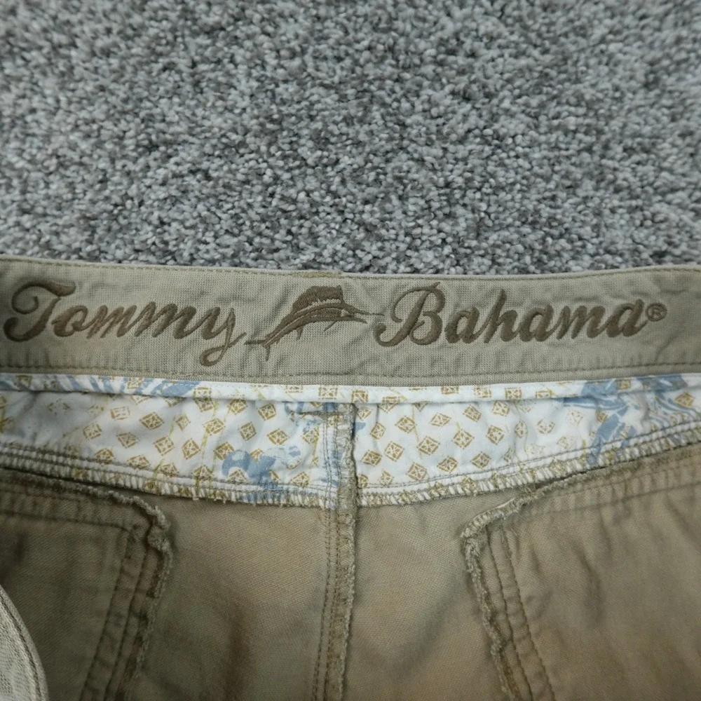 Tommy Bahama Pants Mens 36X32 Beige Tan Brown Chino Trouser Flat Front Preppy